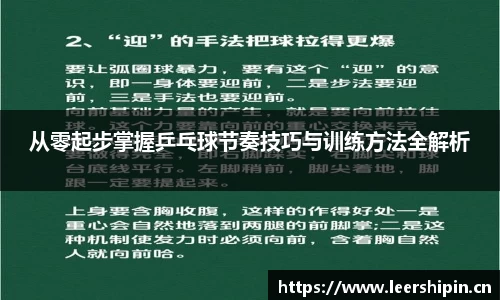 从零起步掌握乒乓球节奏技巧与训练方法全解析